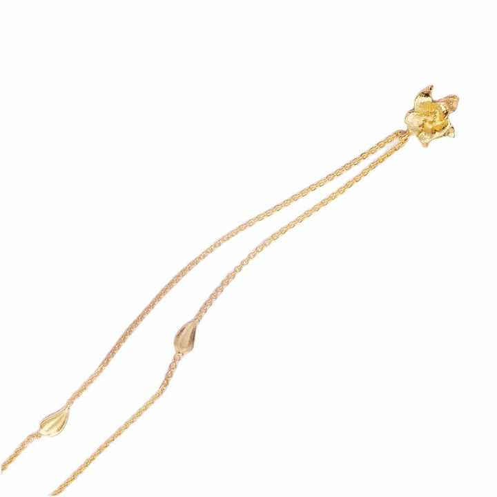 Best Selling Genuine 925 Sterling Silver 18K Micron 18k Gold Plated Flower Mallow Lariat Bridesmaid Chain Necklace for Women