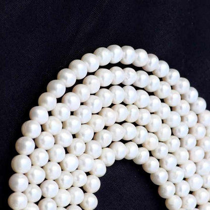 Best Quality Natural 6mm Smooth Ball Round Shape Freshwater Pearl for Jewelry Making 13" Inches Strand Gemstone Beads