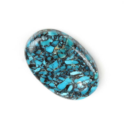 Natural 20x30mm Spider Web Turquoise Oval Cabochon Jewelry Making Stone Smooth Oval Tibetan Turquoise Loose Gemstone Cabochon