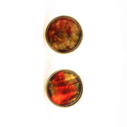 Embellished Ammolite Gemstone Jewelry Wholesale 925 Sterling Silver Gold Plated Stud Earring for Women