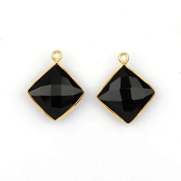 Best Selling Natural Stone Black Onyx Sterling Silver Charm Pendant Wholesale Indian Jewelry Gold Plates Silver Bezel Pendant
