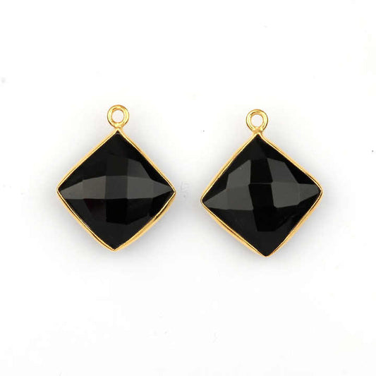 Best Selling Natural Stone Black Onyx Sterling Silver Charm Pendant Wholesale Indian Jewelry Gold Plates Silver Bezel Pendant