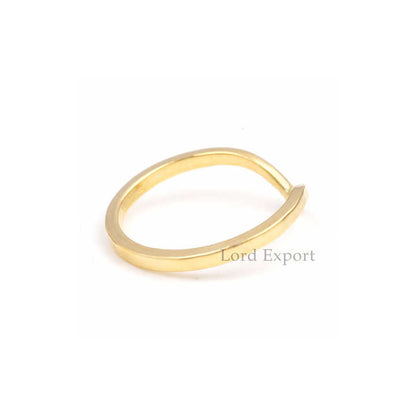 Latest Design 18k Gold Plated Handmade Silver Stacking Band Chevron Midi Shape Simple Design Personalized V Shape Ring for Women