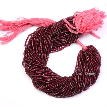 Natural Garnet 3 to 5 MM Faceted Rondelle Stone Beads Strand