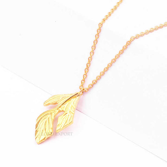 Handmade 18K Micron Gold Plated Leaf Pendant Necklace Women Jewelry Wholesale 925 Sterling Silver Chain Necklace