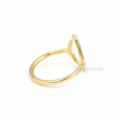 Open Pear Circle Sterling Silver Gold Plated Stacking Ring