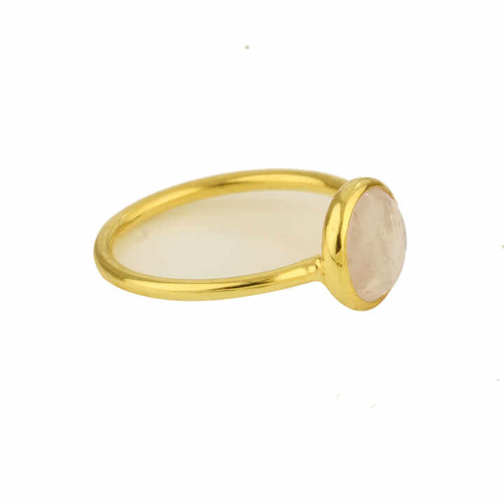 Best Selling 8mm Genuine Blue Sheen Rainbow Moonstone Jewelry Gold Vermeil 925 Silver Dainty Round Eternity Band Ring for Women