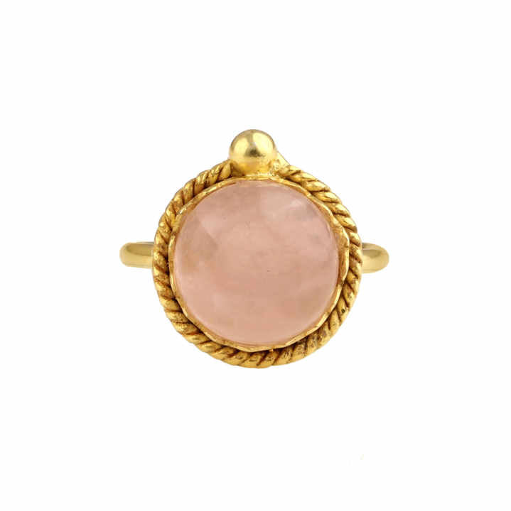 Elegant 925 Sterling Silver Women's Fine Ring 10mm Natural Rose Quartz Gemstone Bezel Setting Beautiful Jewelry