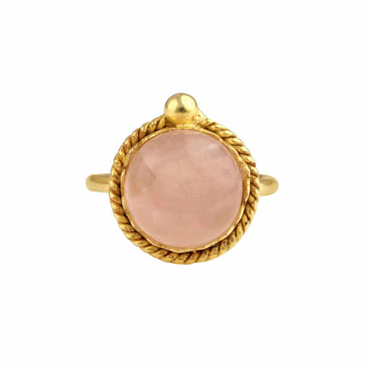 Elegant 925 Sterling Silver Women's Fine Ring 10mm Natural Rose Quartz Gemstone Bezel Setting Beautiful Jewelry