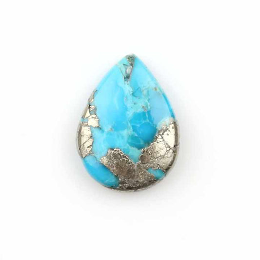 Excellent Quality 16x22mm Smooth Pear Shape Pyrite Turquoise Natural Briolette Loose Gemstone for Jewelry Making Factory Price
