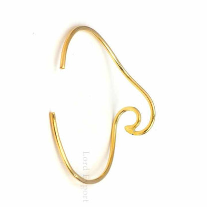 Solid Sterling Silver Gold Plated Ocean Wave Cuff Bangle No reviews yet