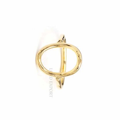 18k Gold Plated Stacking Ring Open Oval Circle Sterling Silver No Stone Ring Handmade 925 Silver Jewelry High Polish Band Ring