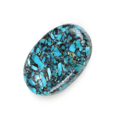 Natural 20x30mm Spider Web Turquoise Oval Cabochon Jewelry Making Stone Smooth Oval Tibetan Turquoise Loose Gemstone Cabochon