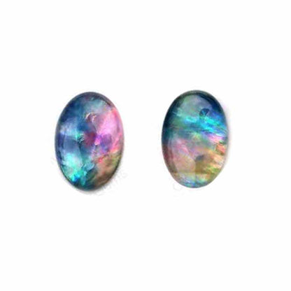 Abalone Doublet Quartz Oval Cabochon - Calibrated Gemstones- Oval Cabochon - Multi Color Gemstone - 5 Pieces