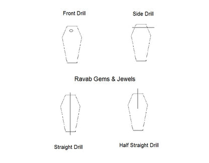 Lava Copper Coffin Shape 12x22mm Calibrated Cabochon Gemstone For Jewelry, Loose Beads Stones For DIY Jewelry Making, Earring Stones 2 Pcs