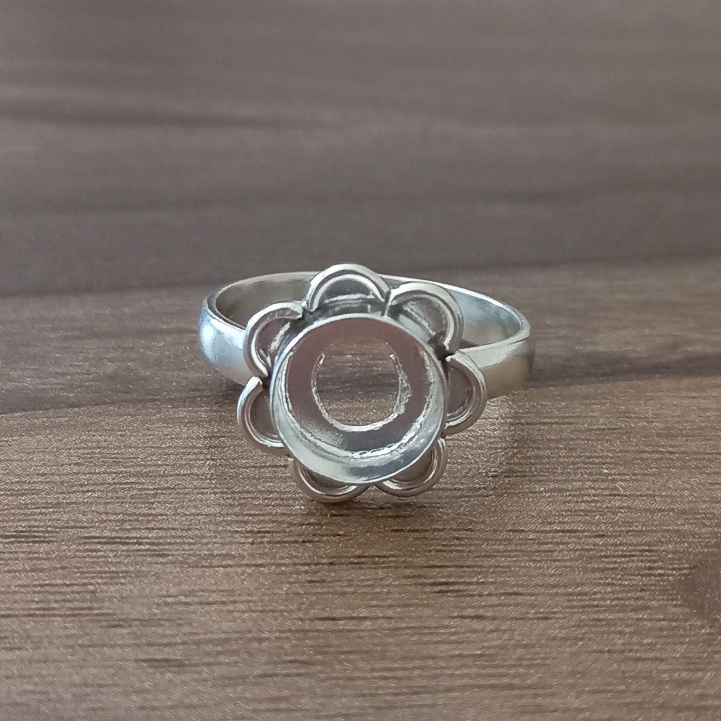 Genuine 925 Sterling Silver 10MM Round Shape Semi-Mount Blank Setting Good For Ashes & Resin Fill Keepsake DIY Fine Jewelry