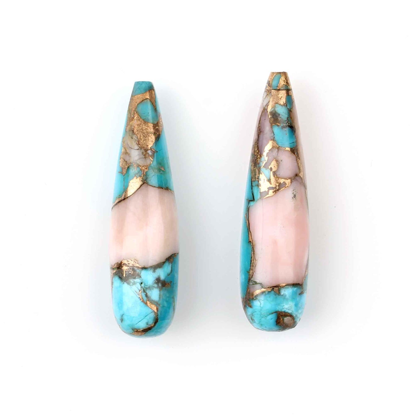 9x30mm Amazonite Copper Teardrop Shape Smooth Briolette Gemstone, Calibrated Loose Beads, Semi Precious Stones Jewelry making - 2 Pcs Set