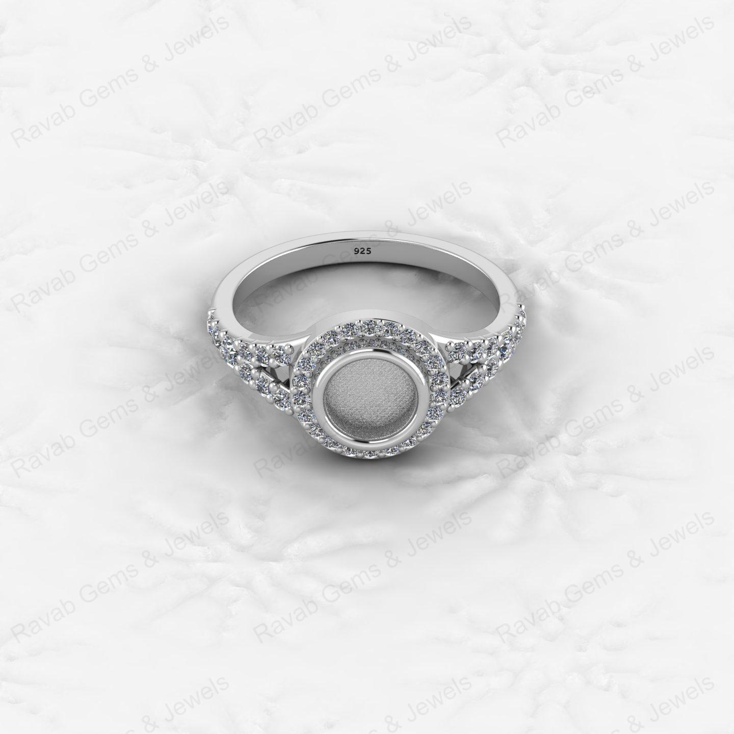 Genuine Solid 925 Sterling Silver 6mm Round Circle Semi Mount Blank Setting Ring Good for Ashes & Resin Work Breastmilk Jewelry