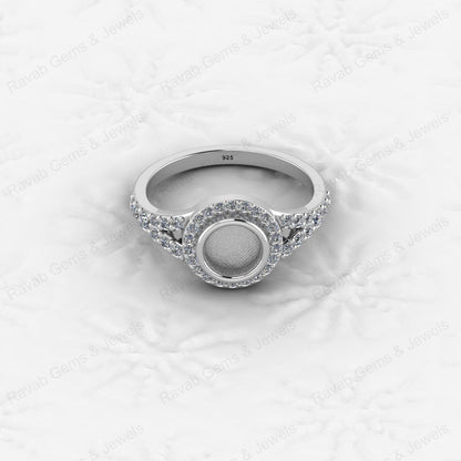 Genuine Solid 925 Sterling Silver 6mm Round Circle Semi Mount Blank Setting Ring Good for Ashes & Resin Work Breastmilk Jewelry
