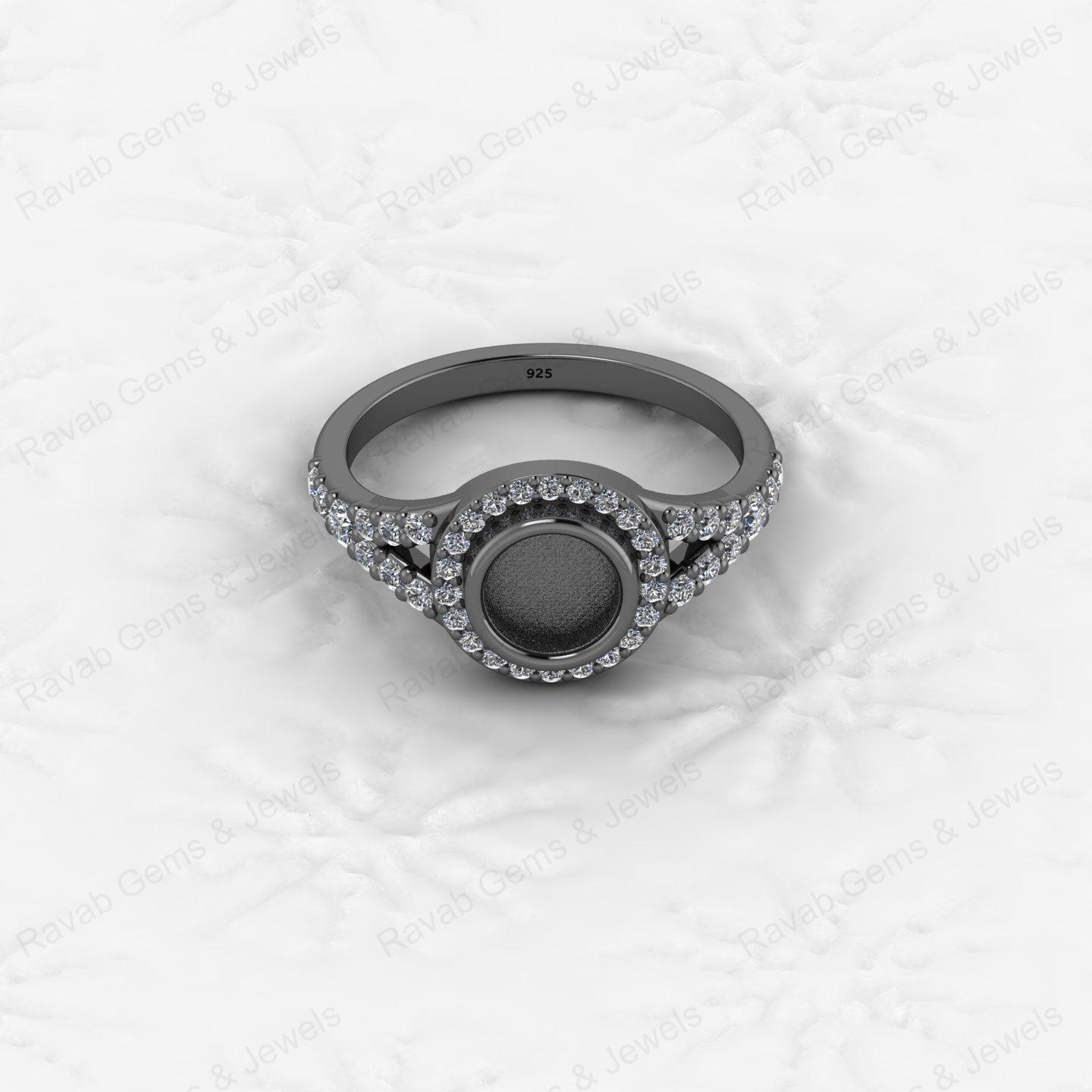 Genuine Solid 925 Sterling Silver 6mm Round Circle Semi Mount Blank Setting Ring Good for Ashes & Resin Work Breastmilk Jewelry