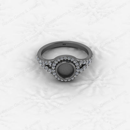 Genuine Solid 925 Sterling Silver 6mm Round Circle Semi Mount Blank Setting Ring Good for Ashes & Resin Work Breastmilk Jewelry