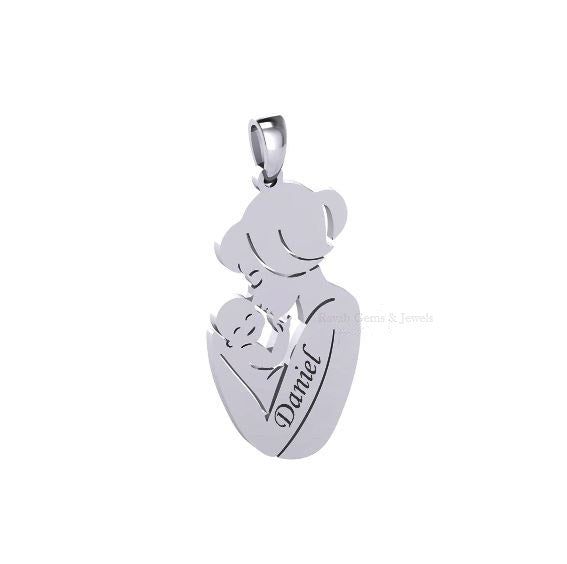Mother Baby Pendant, Perfect for Motherƒ??s Day, 925 Sterling Silver Pendant for Moms, Baby Shower for Pregnant Moms, Moms Gifts from Husband