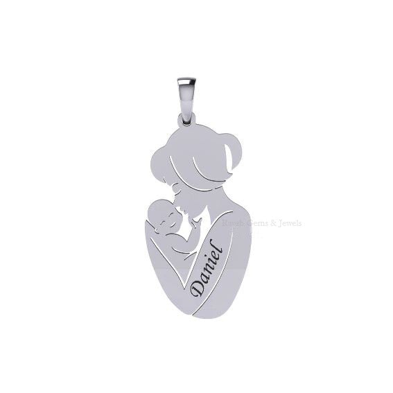 Mother Baby Pendant, Perfect for Motherƒ??s Day, 925 Sterling Silver Pendant for Moms, Baby Shower for Pregnant Moms, Moms Gifts from Husband