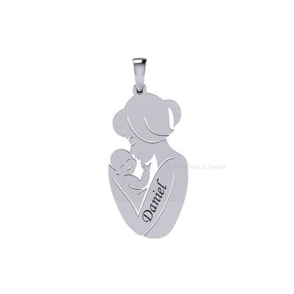Mother Baby Pendant, Perfect for Motherƒ??s Day, 925 Sterling Silver Pendant for Moms, Baby Shower for Pregnant Moms, Moms Gifts from Husband