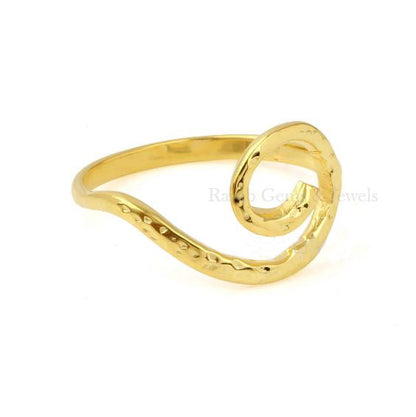 Gold Plated Stacking Ring, Simple Daily Wear Ring, 925 Sterling Silver Ring, Textured Band Ring, Designer Hammered Ring, Everyday Wear Ring