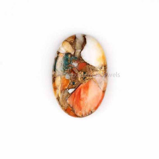 Spiny Oyster Copper Turquoise Oval 5x7mm to 20x30mm Cabochon Loose Gemstone, Smooth Calibrated, Semi Precious Stone, For Making Jewelry 1 Pc